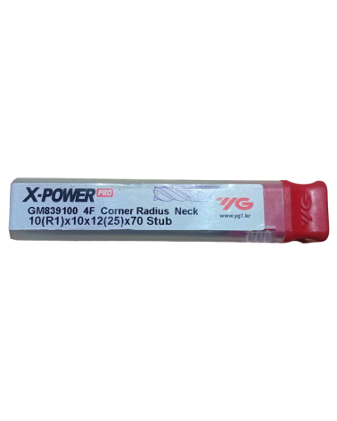 Κονδύλια Φρέζας Καρβιδιου X-POWERpro GM839100 4F Corner Radius Neck 10(R1)x10x12(25)x70 Stub