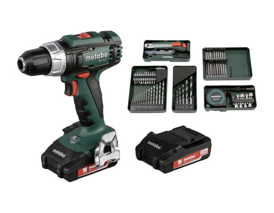 Metabo BS 18 L Set Δραπανοκατσάβιδο Μπαταρίας 18V 2x2Ah